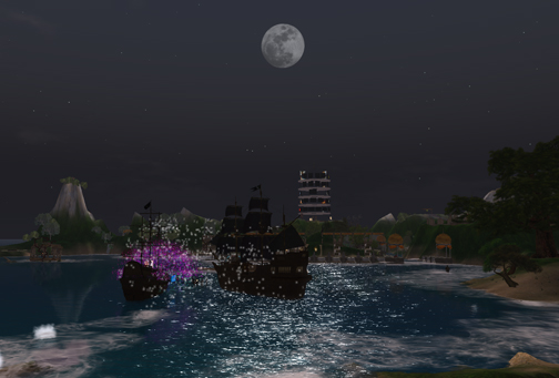 Full moon over Shengri La Joy and the Tall Ships of Lia Woodget